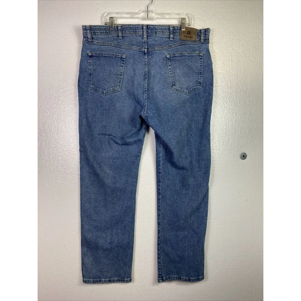 Wrangle Mens Jeans 42X30 Blue Denim Regular Fit Stretch Straight Cowboy‎ Utility